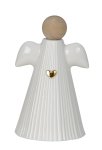 Porcelain angel with wooden head h=17cm