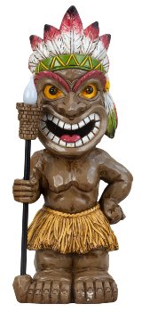 Hawaii tiki figure with solar light