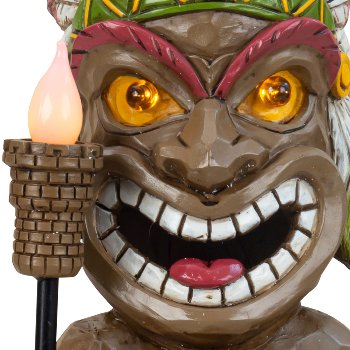 Hawaii tiki figure with solar light