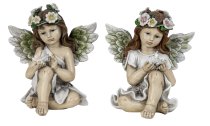 Fairy with leaf wings h=22cm asst. with