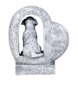 Hund in Grabherz h=21,5cm b=19,5cm