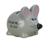 Moneybank mouse grey "Ein paar Mäuse für