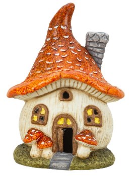 Mushroom house with LED-light h=35,5cm