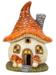 Mushroom house with LED-light h=35,5cm