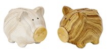 Sparschwein in Holzoptik mit