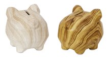 Sparschwein in Holzoptik mit