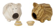 Sparschwein in Holzoptik mit