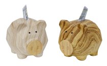Sparschwein in Holzoptik mit