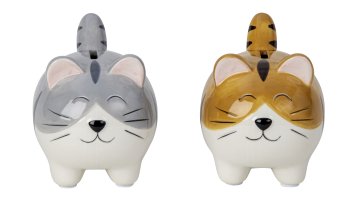 Lustige Katze als Spardose h=9,5cm