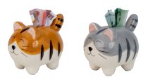Lustige Katze als Spardose h=9,5cm