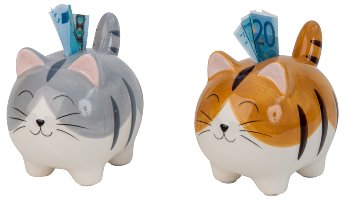 Funny cat as money bank h=12,5cm