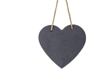 Slate heart with print 15x15cm for