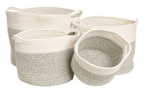 Storage baskets white/grey, set of