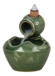 Incense cone holder "Pot" green h=9cm