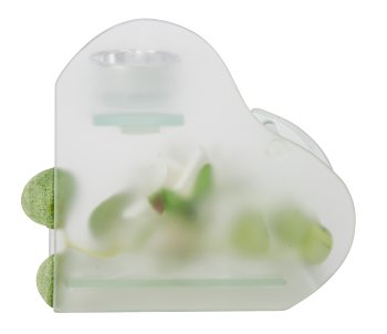 Glasherz mit weißer Rosendeko für