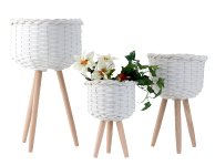 Planting pots sets of 3pcs, white,