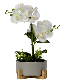Kunstblume-Orchidee im Topf mit