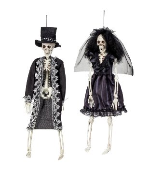 Halloween-Skelett Mann & Frau zum Hängen