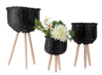 Planting pots sets of 3pcs, black,