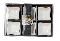 Set of 6 porcelain waved bowls h=3,3cm