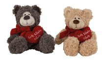 Bear sitting with heart 'Ich liebe dich'