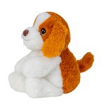 Plush dog brown/white h=32cm