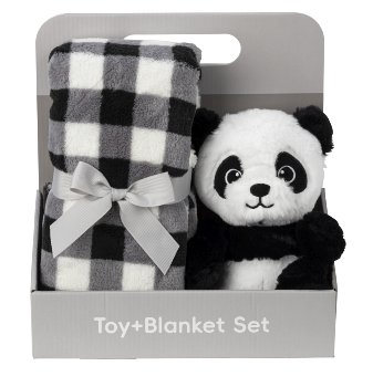 Plüsch Panda h=20cm mit Fleecedecke