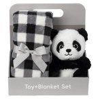 Plush panda h=20cm with fleece