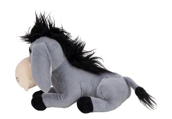 Plüsch Esel grau liegend l=33cm