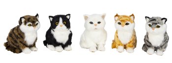 Katzen sitzend h=13cm b=11cm sort.