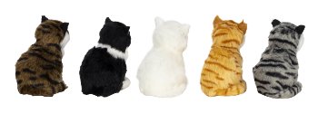 Katzen sitzend h=13cm b=11cm sort.