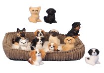 Dogs h=7 w=6,5cm cm assort. Each 24 pcs