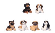 Dogs sitting h=8-8,5cm w=8,5cm assort.