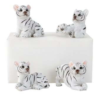 Tiger baby white h=7-9cm w=9cm asst.