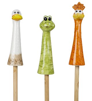 Zaun-Tiere Frosch h=29cm,Ente h=28cm &