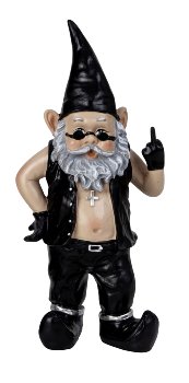 Rocker-Zwerg mit Stinkefinger h=32cm
