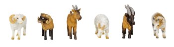 Goat white and brown h=7-8cm w=9cm,
