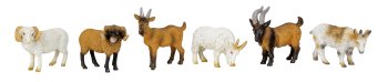 Goat white and brown h=7-8cm w=9cm,