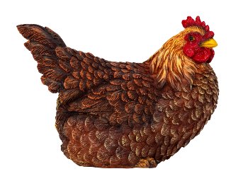 Henne dunkelbraun sitzend h=16cm