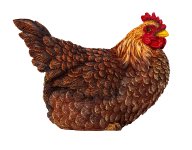 Henne dunkelbraun sitzend h=16cm