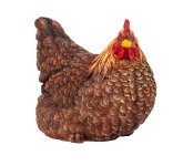 Henne dunkelbraun sitzend h=16cm