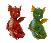 Cute dragons in red & grün h=22,5cm