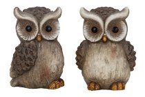 Owl standing h=18,5cm w=12,5+14cm asst.