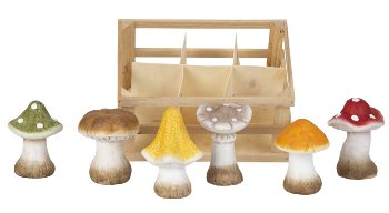 Decoration mushrooms 10,5cm in wooden