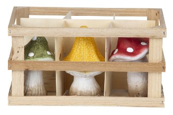 Decoration mushrooms 10,5cm in wooden