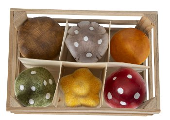 Decoration mushrooms 10,5cm in wooden