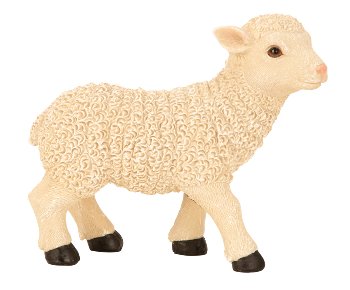 Sheep white-cream standing h=16,5cm