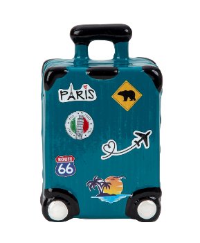 Koffer-Spardose petrol h=16cm b=10cm