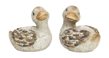 Ducks in grey-brown h=17cm w=17cm asst.