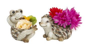 Frosch & Igel in grau-braun als